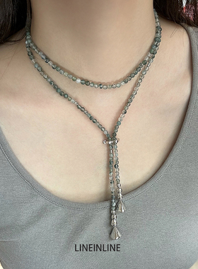 lineinline三角水草玛瑙长链