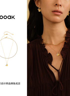 Dare买手店 ooak 正品 闪耀银杏叶双层项链小众精致百搭首饰秋冬