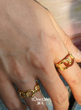 Dare买手店 TONE&TALE洞天马蹄扣戒指复古欧美气质饰品首饰高级女