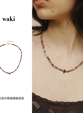 Dare买手店 waki 富士芭菲天然石白水晶原创设计串珠项链首饰度假