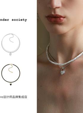 tendersociety天然石T锁项链