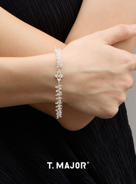 Dare买手店 T.MAJOR 绎花光影编织手链925银小众精致复古首饰度假