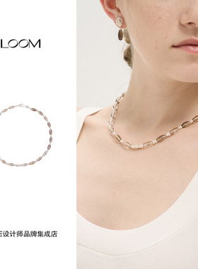 董洁同款 LOOM 正品 茶晶石珍珠项链天然石复古串珠度假精致925银
