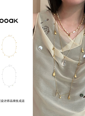 ooak满圈水滴长项链叠戴项链首饰