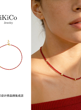 Dare买手店 ikico 小米花琉璃项链红色复古经典马年原创设计新品
