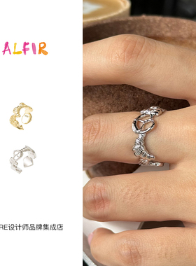 alfir面包家族戒指纯银开口戒