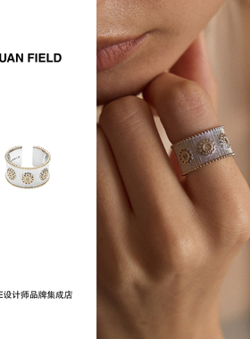 Dare买手店 Yuan Field 入境花园系列圆花拉丝戒指复古经典小众女