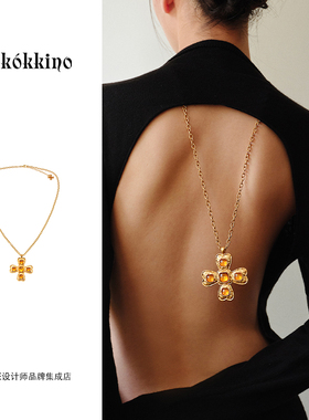 四面蝴蝶结项链克罗心项链