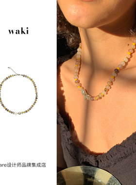 waki海星果冻项链串珠锁骨链
