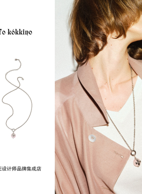 Dare买手店 tokokkino正品星球浪漫粉晶珍珠项链金属长复古链小众