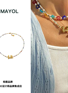 mayol希腊品牌smile项链金色
