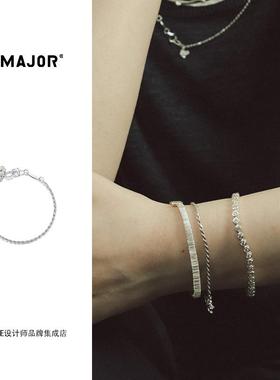 tmajor百搭麻花扭纹小花吊坠手链