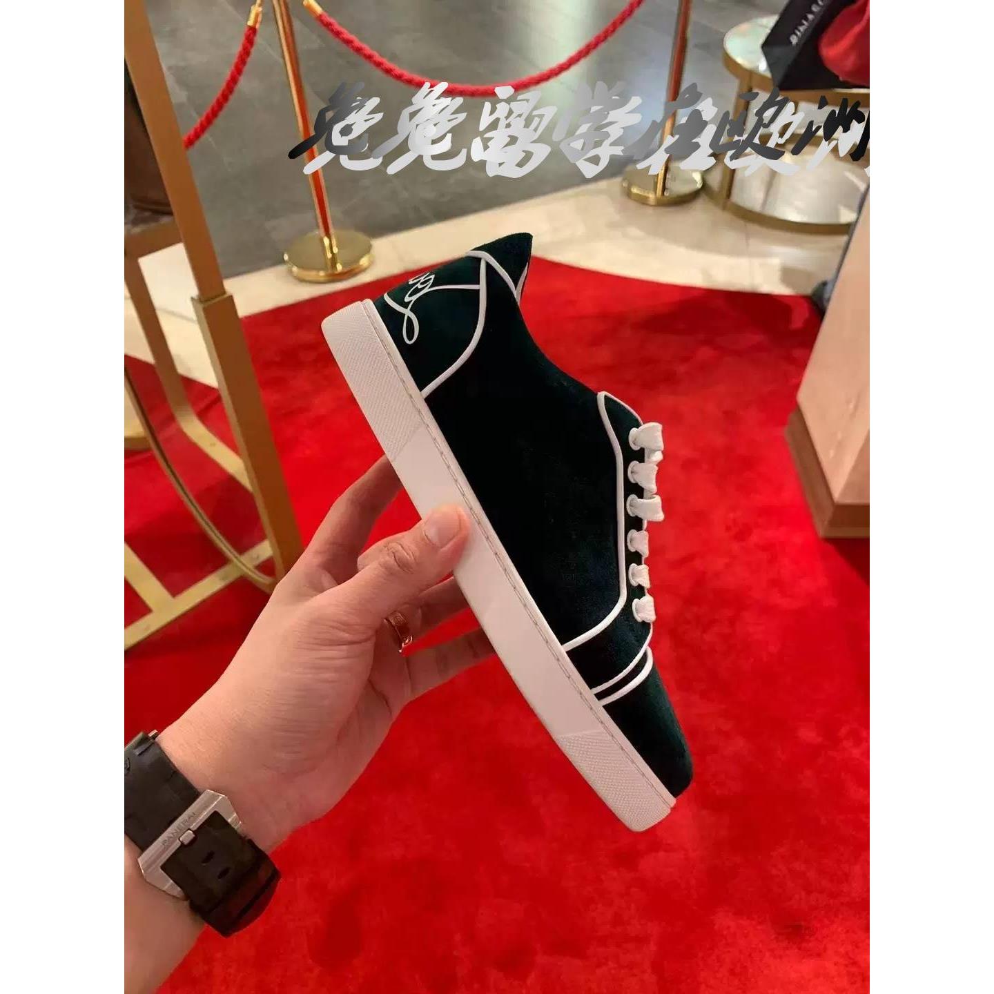 代购Christian Louboutin/CL 男士圆头系带运动休闲板鞋新款男鞋