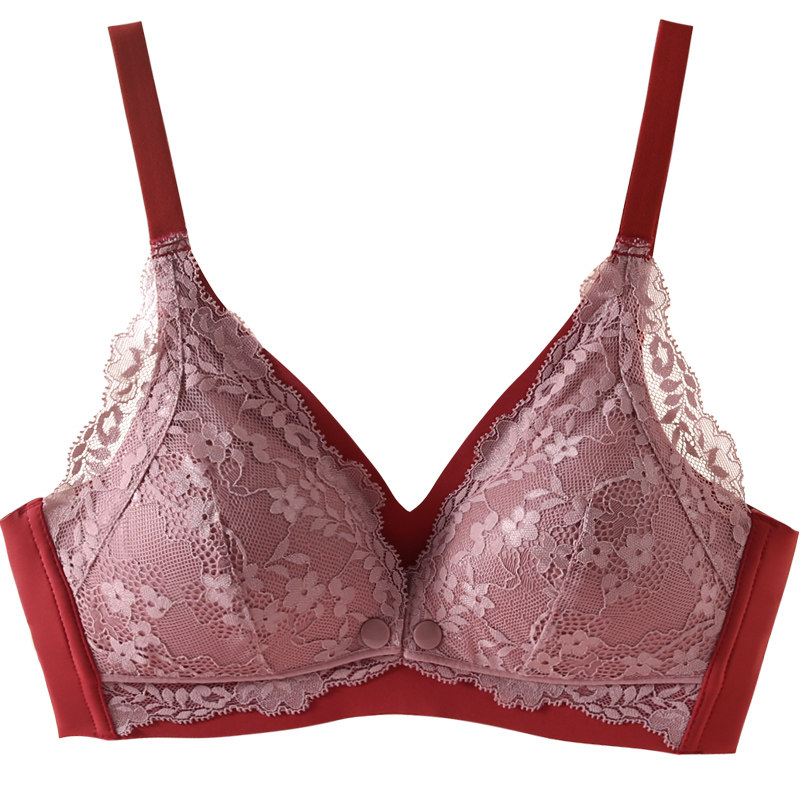 哺乳文胸怀孕期聚拢喂奶前开扣式 路心梦哺乳文胸