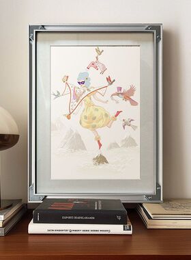 小红书DIY工业风铝型材装饰画简约客厅餐厅柜台个性插画轻奢挂画
