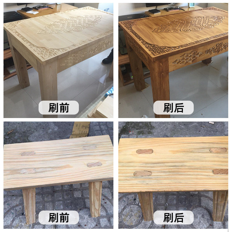 水性木器漆白木漆家具翻新改色木板门喷漆木头自刷油漆家用涂料_虎窝淘