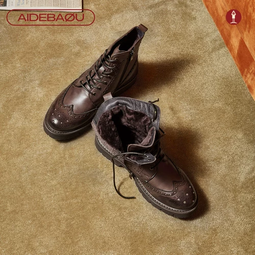 Martens, высокие флисовые сапоги в английском стиле, в британском стиле