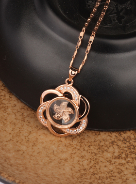 香港时来运转紫荆花镶钻锁骨链