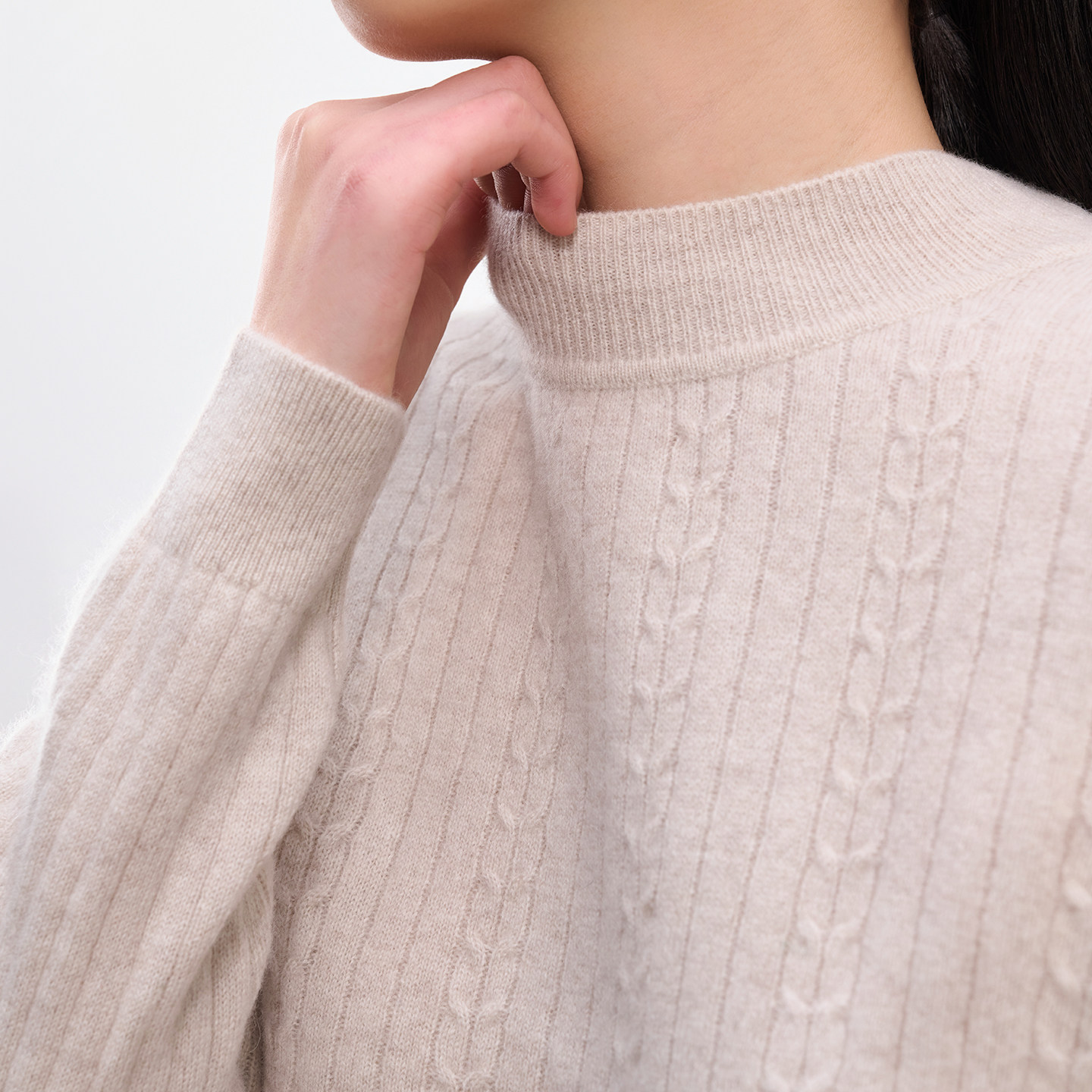 皮皮狗秋冬新款半高领绞花羊绒衫女纯色打底针织毛衣,淘宝优惠券,粉丝福利购,淘宝优惠卷