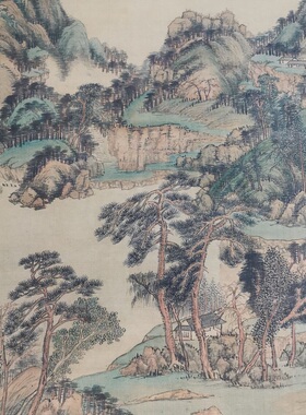 王时敏云峰树色图复古书画山水国画真迹高清微喷仿古装裱挂轴装饰