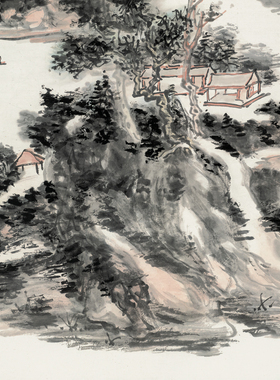 黄宾虹王异挂轴仿真复制临摹国画