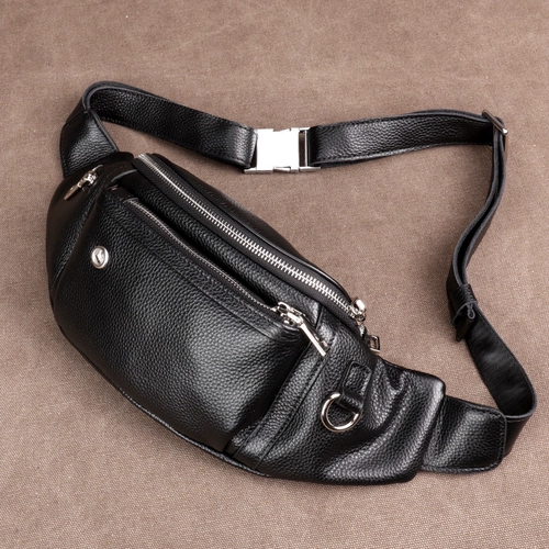 Кожаная универсальная вместительная и большая поясная сумка для отдыха, воловья кожа