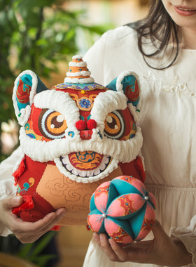 醒狮传统再造玩偶摆件平安符
