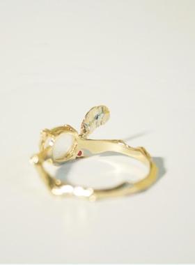 My Jewelry【金枝玉叶】 蛋面翡翠指环  情侣对接订婚戒指 需定制