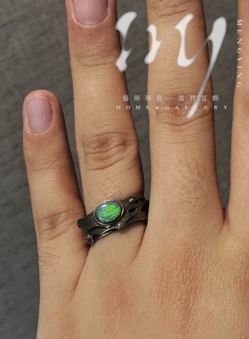 My Jewelry  | 原创设计高级感珠宝消失的岛屿澳大利亚黑欧泊银戒