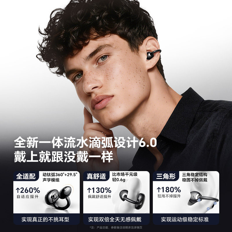 TOURACE途瑞斯耳夹式蓝牙耳机2025新款心率监测开放式久戴不痛,淘宝优惠券,粉丝福利购,淘宝优惠卷