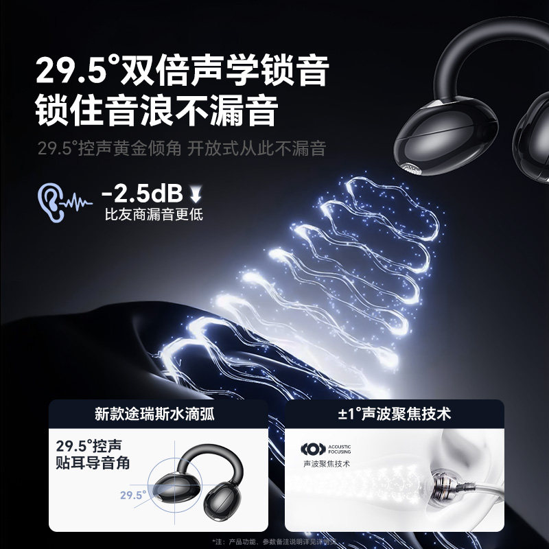 TOURACE途瑞斯耳夹式蓝牙耳机2025新款心率监测开放式久戴不痛,淘宝优惠券,粉丝福利购,淘宝优惠卷