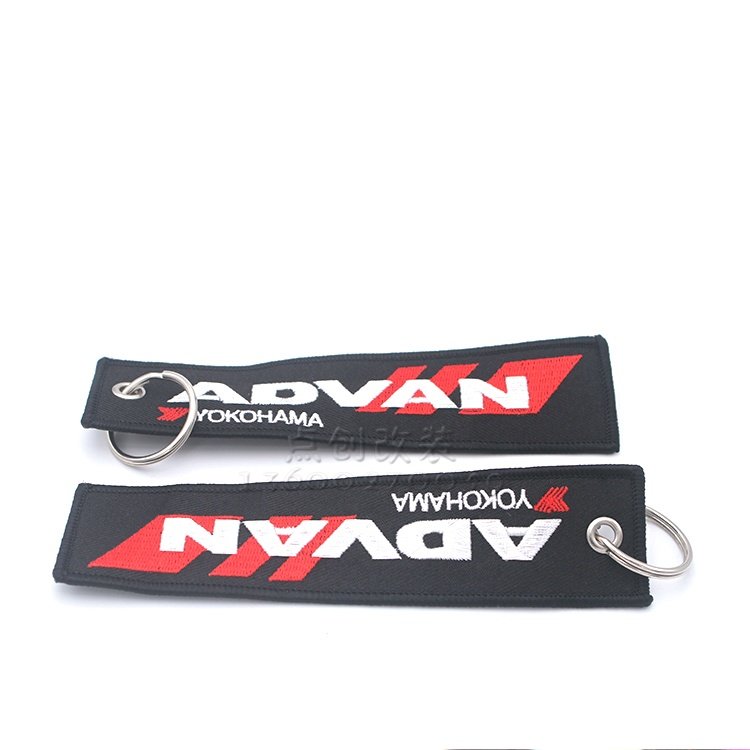 ADVAN汽车改装布艺钥匙圈 改装文化通用双面印花刺绣钥匙挂件扣带,淘宝优惠券,粉丝福利购,淘宝优惠卷