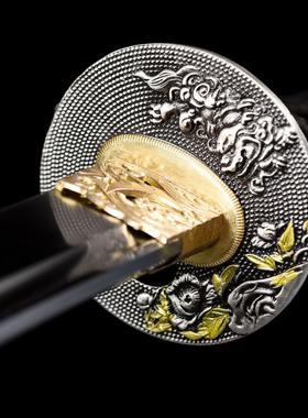 龙泉市刀剑一体高锰钢日式肋差Katana影视指挥刀防身冷兵器未开刃