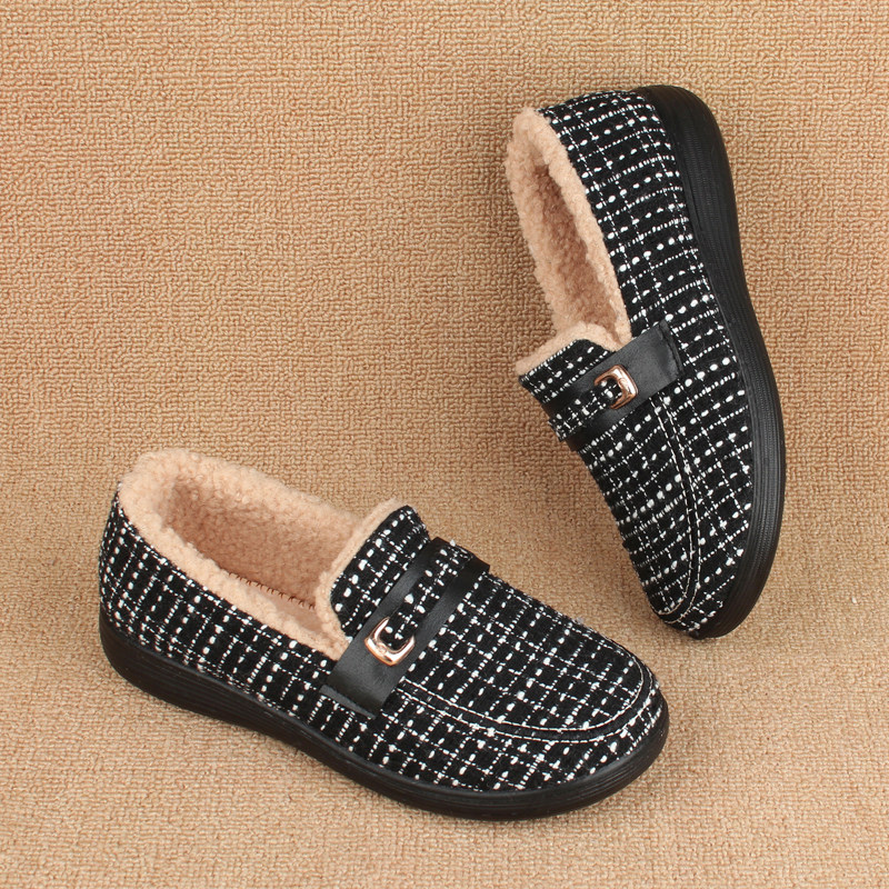 冬季新款老北京布鞋女加绒保暖棉鞋防滑妈妈中老年棉靴轻便豆豆鞋,淘宝优惠券,粉丝福利购,淘宝优惠卷