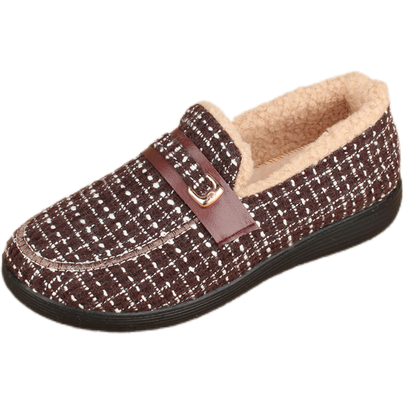 冬季新款老北京布鞋女加绒保暖棉鞋防滑妈妈中老年棉靴轻便豆豆鞋,淘宝优惠券,粉丝福利购,淘宝优惠卷