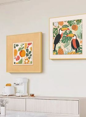 奶油风餐厅墙面装饰画治愈系客厅卧室床头挂画小清新饭厅餐桌壁画