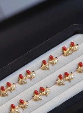 天然耳环925银托女生夏季饰品无有化无染色