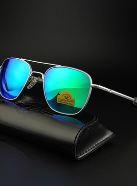 玻璃太阳镜美国空军直腿蓝色霸气