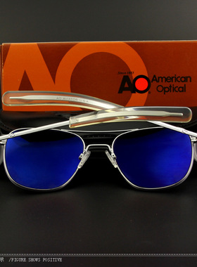 美国正品太阳镜内蓝直腿方形玻璃