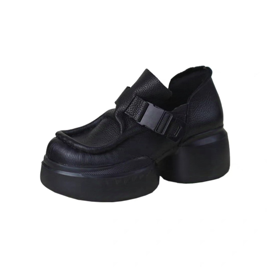 头层牛皮2025春秋高跟新款单鞋厚底圆头乐福鞋粗跟真皮复古手工鞋,淘宝优惠券,粉丝福利购,淘宝优惠卷