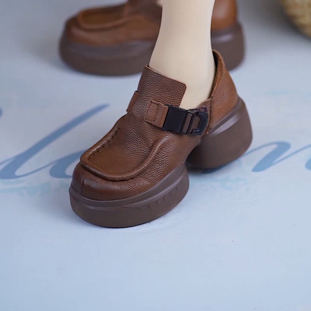 头层牛皮2025春秋高跟新款单鞋厚底圆头乐福鞋粗跟真皮复古手工鞋,淘宝优惠券,粉丝福利购,淘宝优惠卷