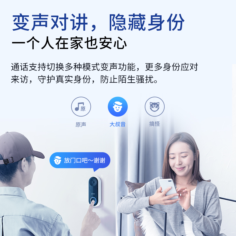 360可视门铃5Pro家用电子猫眼门口入户门智能门铃监控无线摄像头多图4