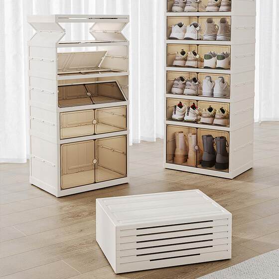 Installation-free shoe cabinet home door shoe box storage box transparent shoe artifact space-saving shoe rack storage box boots