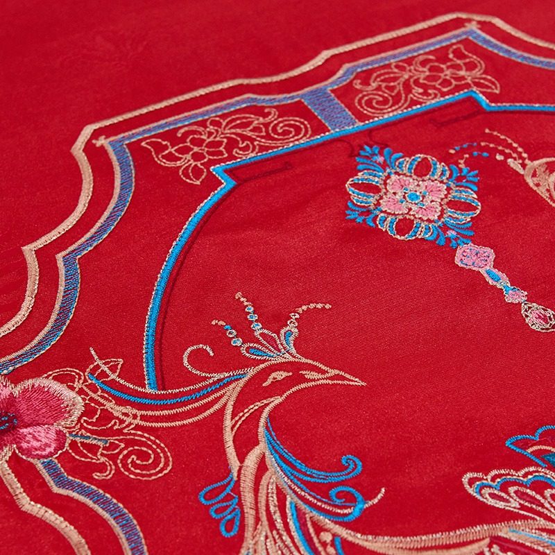 富安娜红色纯棉结婚四件套新婚大红六件套婚礼陪嫁婚庆床上全套装,淘宝优惠券,粉丝福利购,淘宝优惠卷