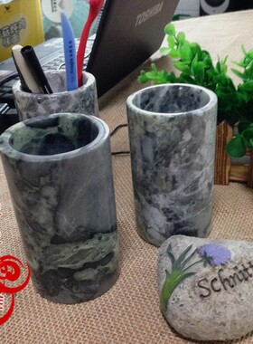 七彩笔筒摆件石雕工艺品特价包邮