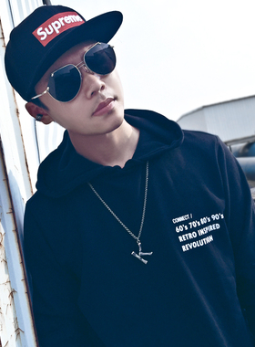 网红26个英文字母项链男钛钢