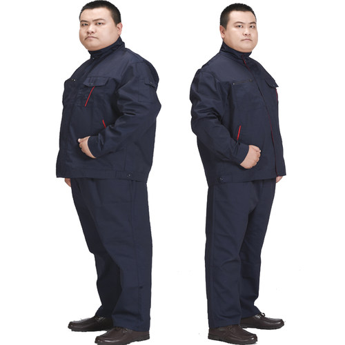 江燕加肥加大码春秋长袖工作服上衣男女劳保服250斤胖子宽松耐磨 - 图2