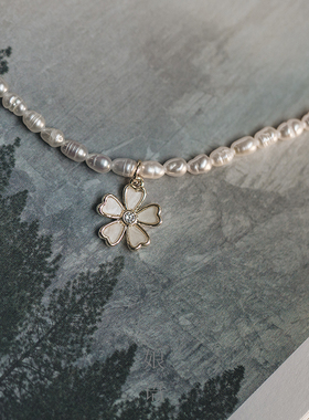 韩式毛衣链 花朵珍珠项链时尚气质装饰项链秋冬百搭毛衣链女送礼