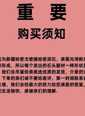 新疆戈壁滩泥石刻字盆景摆件