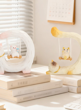 新款热卖猫咪秋千盲盒卡通桌面小摆件创意家居装饰工艺品厂家